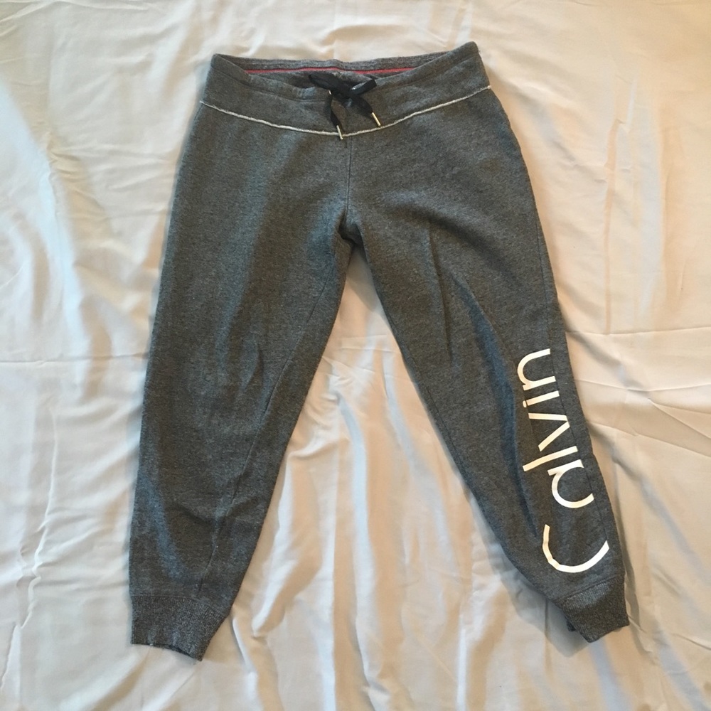 Gray Calvin Klein sweatpant joggers